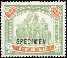 * N°1517,75 - + 27/32. 15 Valeurs. Surcharge SPECIMEN. Avec Et Sans Gomme. SG#63-65-66/72-74-76/80. TB. - Perak