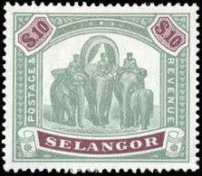 * N°24 - 10$. Vert Et Violet. (SG#65 - C.900£). SUP. - Selangor