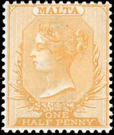 * N°4 - 1/2p. Bistre. (SG#18 - C.300£). SUP. - Malta (...-1964)