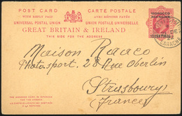 O Entier Postal 10c. Edouard VII Frappé Du CàD De LARACHE Du 21 DE 22 à Destination De STRASBOURG. TB. - Morocco Agencies / Tangier (...-1958)