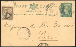 O Entier Postal De Gibraltar 5c. Vert Obl. ''A26'' Frappé Du CàD De CASABLANCA Du 21 MY 97 à Destination De PARIS. Cache - Morocco Agencies / Tangier (...-1958)