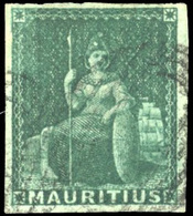 O N°12 - 4p. Vert Obl. TB. - Mauritius (...-1967)