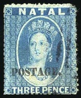 O N°16A - 3p. Bleu Pale. Type I. (SG#53). TB. - Natal (1857-1909)