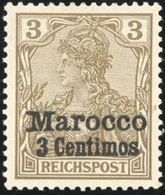 * N°7 - 3c. S/3p. Type Normal Et Type 7 Type II. Non Catalogué Chez Michel. Variété Du ''t''. SUP. - Marocco (uffici)