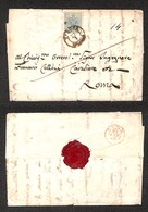 ANTICHI STATI ITALIANI - LOMBARDO VENETO - Verona 22.1(1855) - 45 Cent (12b - Azzurro Grigio) Isolato Su Lettera Per Rom - Autres & Non Classés