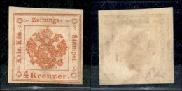ANTICHI STATI ITALIANI - LOMBARDO VENETO - 1873 - Ristampe - Segnatasse Giornali - 4 Kreuzer (R33) - Gomma Originale (1. - Sonstige & Ohne Zuordnung