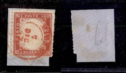 ANTICHI STATI ITALIANI - LOMBARDO VENETO - Milano (rosso - P.ti 12) 7.12.62 - 40 Cent (3 - Regno) Usato Su Frammento - O - Andere & Zonder Classificatie