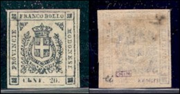 ANTICHI STATI ITALIANI - MODENA - 1859 - 20 Cent (15) - Gomma Originale - Lieve Oleosità Al Retro - Cert. AG (5000) - Sonstige & Ohne Zuordnung