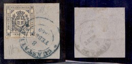 ANTICHI STATI ITALIANI - MODENA - Guastalla 8 Febbr.1860 (azzurro - P.ti 10) - 20 Cent (15) Usato Su Frammento - Cert. D - Other & Unclassified