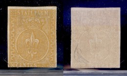 ANTICHI STATI ITALIANI - PARMA - 1853 - 5 Cent (6) Nuovo Senza Gomma - Corto In Basso - Diena + Cert. AG - Altri & Non Classificati