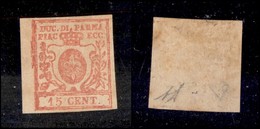 ANTICHI STATI ITALIANI - PARMA - 1859 - 15 Cent (9ab - Stampa Oleosa) Bordo Foglio - Gomma Originale - Diena - Other & Unclassified