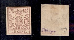 ANTICHI STATI ITALIANI - PARMA - 1857 - 25 Cent (10) - Gomma Originale - Diena (1.500) - Other & Unclassified