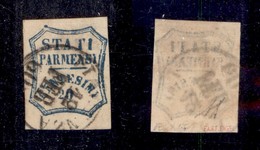ANTICHI STATI ITALIANI - PARMA - 1859 - 20 Cent (15b - Azzurro Scuro) Con Zero Grosso (varietà D) Usato - Diena - Other & Unclassified