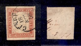 ANTICHI STATI ITALIANI - SARDEGNA - 1859 - 40 Cent (16Ba - Vermiglio Mattone) - Grandi Margini (600) - Altri & Non Classificati