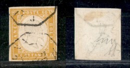 ANTICHI STATI ITALIANI - SARDEGNA - 1862 - 80 Cent (17Da) Usato A Bologna - Diena - Other & Unclassified