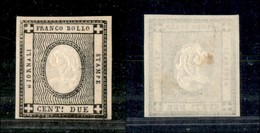 ANTICHI STATI ITALIANI - SARDEGNA - 1861 - 2 Cent (20e - Nero Intenso) - Gomma Originale - Piccolo Punto Giallo Nella Go - Sonstige & Ohne Zuordnung