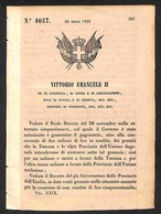 ANTICHI STATI ITALIANI - SARDEGNA - 1860 (28 Marzo) - R Decreto 4057 - Emissione Del Debito Delle Province Dell'Emilia E - Other & Unclassified
