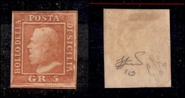 ANTICHI STATI ITALIANI - SICILIA - 1859 - 5 Grana Vermiglio (10) - Gomma Originale - Diena (1.500) - Autres & Non Classés