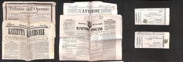 REGNO - POSTA ORDINARIA - 1862/1892 - Insieme Di 6 Giornali Diversi (tre Affrancati) Del Periodo - Autres & Non Classés