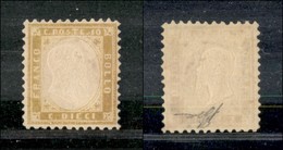 REGNO - POSTA ORDINARIA - 1862 - 10 Cent (1e - Bistro Oliva) - Senza Gomma (residui Di Gomma) - Ottima Centratura - Cert - Other & Unclassified
