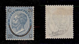 REGNO - POSTA ORDINARIA - 1865 - 20 Cent Su 15 (25) - Gomma Originale - Cert. Raybaudi (500) - Andere & Zonder Classificatie