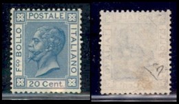 REGNO - POSTA ORDINARIA - 1867 - 20 Cent Bigola (T26) Tiratura Di Torino - Gomma Originale - Cert Diena (500) - Andere & Zonder Classificatie