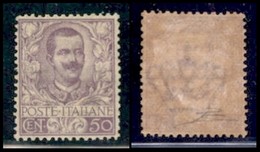 REGNO - POSTA ORDINARIA - 1901 - 50 Cent Floreale (76) - Ben Centrato - Gomma Originale - Cert Diena (3800) - Autres & Non Classés