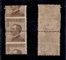 REGNO - POSTA ORDINARIA - 1908 - 40 Cent Michetti (84me - Varietà) - Coppia Verticale Con Dentellature Orizzontali Al Ce - Autres & Non Classés