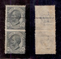 REGNO - POSTA ORDINARIA - 1919 - 15 Cent Leoni (108faf) - Coppia Verticale Non Dentellata Al Centro (dentellatura Centra - Other & Unclassified