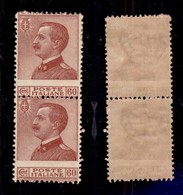REGNO - POSTA ORDINARIA - 1918 - 60 Cent Michetti (111kaa) - Coppia Verticale (valore In Basso) - Pezzo Inferiore Gomma  - Other & Unclassified