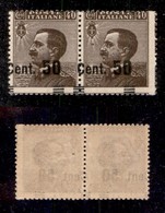 REGNO - POSTA ORDINARIA - 1923 - 50 Cent Su 40 (139qi + 139 Yca) - Coppia (di Bordo Foglio) Con C A Cavallo E Sbarrette  - Autres & Non Classés