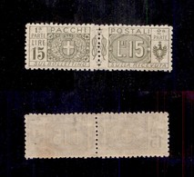 REGNO - PACCHI POSTALI - 1922 - 15 Lire (18) - Gomma Integra - Centratura Perfetta (675++) - Other & Unclassified