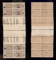 REGNO - PACCHI POSTALI - 1923 - 30 Cent Su 5 (20) - Striscia Verticale Di 4 Con Interspazio Al Centro - Gomma Integra -  - Autres & Non Classés