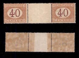 REGNO - SEGNATASSE - 1890 - 40 Cent (24) - Coppia Con Interspazio Al Centro - Gomma Integra (1.650) - Other & Unclassified