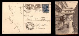 REGNO - FRANCOBOLLI PUBBLICITARI - 25 Cent Reinach (7) Con Vignetta Strappata - Cartolina Da Venezia A Milano Del 17.1.2 - Autres & Non Classés