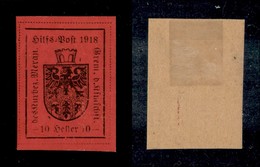 OCCUPAZIONI I GUERRA MONDIALE - MERANO - 1918 - 10 Heller (5) - Gomma Originale (600) - Sonstige & Ohne Zuordnung