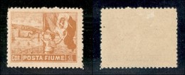 OCCUPAZIONI I GUERRA MONDIALE - FIUME - 1919 - Non Emessi - 1 Corona (58/II Varietà) - Dentellato 12 1/2 X 13 - Gomma Or - Other & Unclassified