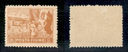 OCCUPAZIONI I GUERRA MONDIALE - FIUME - 1919 - Non Emessi - 1 Corona (58/II Varietà) - Dentellato 12 1/2 X 13 - Gomma Or - Sonstige & Ohne Zuordnung