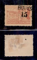 OCCUPAZIONI I GUERRA MONDIALE - FIUME - 1919 - Franco 15 Su 60 Cent (D80vda) Rosa - Soprastampa Obliqua In Alto A Destra - Other & Unclassified