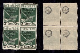 OCCUPAZIONI I GUERRA MONDIALE - FIUME - 1920 - 2 Lire Su 5 Cent (144) In Quartina - Gomma Integra (700) - Other & Unclassified