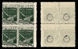 OCCUPAZIONI I GUERRA MONDIALE - FIUME - 1920 - 50 Su 5 Cent Reggenza (4 - Varietà) - Quartina - Dentellatura Destra Spos - Other & Unclassified