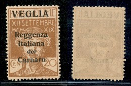 OCCUPAZIONI I GUERRA MONDIALE - VEGLIA - 1920 - 20 Cent (3) - Gomma Integra (1250) - Autres & Non Classés