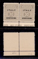 OCCUPAZIONI STRANIERE DI TERRITORI ITALIANI - OCCUPAZIONE ANGLO-AMERICANA - Sicilia - 1943 - 30 Cent (3a) Coppia Bordo F - Otros & Sin Clasificación