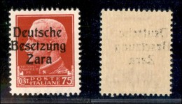 OCCUPAZIONI STRANIERE DI TERRITORI ITALIANI - OCCUPAZIONE TEDESCA - ZARA - 1943 - 75 Cent (8e - Primo Tipo) Con Soprasta - Sonstige & Ohne Zuordnung