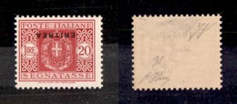 COLONIE - ERITREA - 1934 - 20 Lire (38a) Con Soprastampa Capovolta - Gomma Integra - Oliva + Diena (1.125) - Sonstige & Ohne Zuordnung