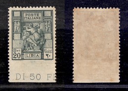 COLONIE - LIBIA - 1926 - 20 Cent Sibilla (54d) Bordo Foglio - Non Dentellato In Basso - Gomma Originale (650) - Sonstige & Ohne Zuordnung