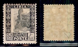 COLONIE - LIBIA - 1927 - 50 Cent Pittorica (64b) Con Centro Spostato - Gomma Originale - Cert. Diena (3.000) - Autres & Non Classés