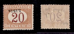 COLONIE - LIBIA - 1915 - 20 Cent (3c) Con Soprastampa Capovolta E Obliqua - Gomma Integra - Diena + Cert. AG (1.125) - Sonstige & Ohne Zuordnung