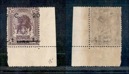 COLONIE - SOMALIA - 1916 - 20 Cent Su 1 Lira Su 10 Anna (18d) Angolo Di Foglio - Soprastampa A Cavallo - Gomma Integra ( - Sonstige & Ohne Zuordnung