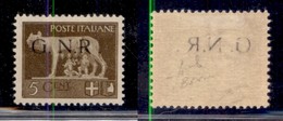 RSI - G.N.R. BRESCIA - 1943 - 5 Cent (470/Iq Errore L) Con Decalco + R Accostato A N - Gomma Originale - Fiecchi - Other & Unclassified